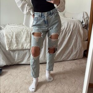 Hollister Light Blue Distressed Boyfriend Jeans